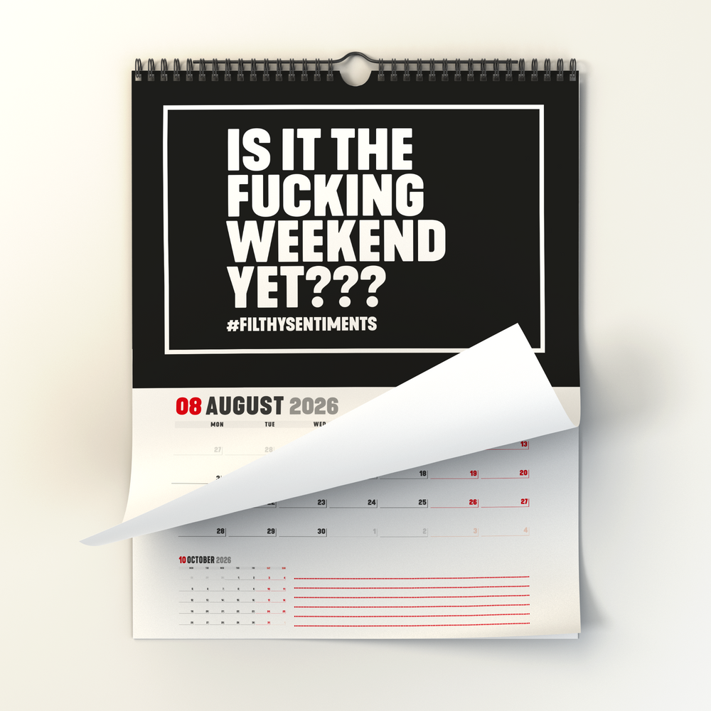 2026 Black Filthy Sentiments Wall Calendar #9 image